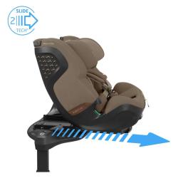 Otroški avtosedež Maxi-Cosi z drsnim mehanizmom SlideTech, prikaz pomika sedeža naprej