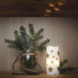 LED božični projektor Emos zvezdice, 3x AAA, notranji, topla bela