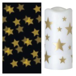 LED božični projektor Emos zvezdice, 3x AAA, notranji, topla bela