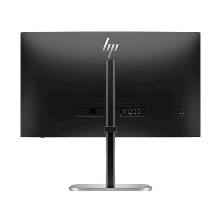 Zadnja stran HP Series 5 Pro monitorja z vidnimi priključki in ergonomskim stojalom.