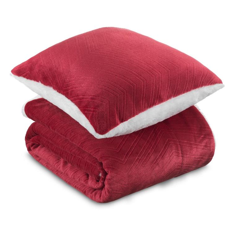 Dekorativni set odeje in vzglavnika Warm Hug Dormeo 2022, rdeča