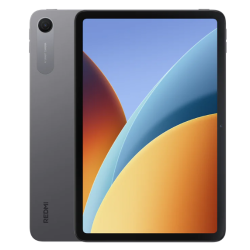 Xiaomi Redmi Pad: spredaj velik zaslon z ozkim robom, zadaj siv kovinski pokrov z enojno kamero in napisom Redmi.
