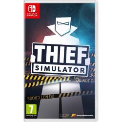 Igra Thief Simulator za Nintendo Switch v fizični embalaži, z logotipom igre, policijskim trakom »Do Not Cross« in oznako PEGI 7.