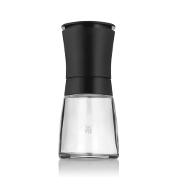WMF Ceramill mlinček za začimbe v črno‑prozornem dizajnu z logotipom na steklu