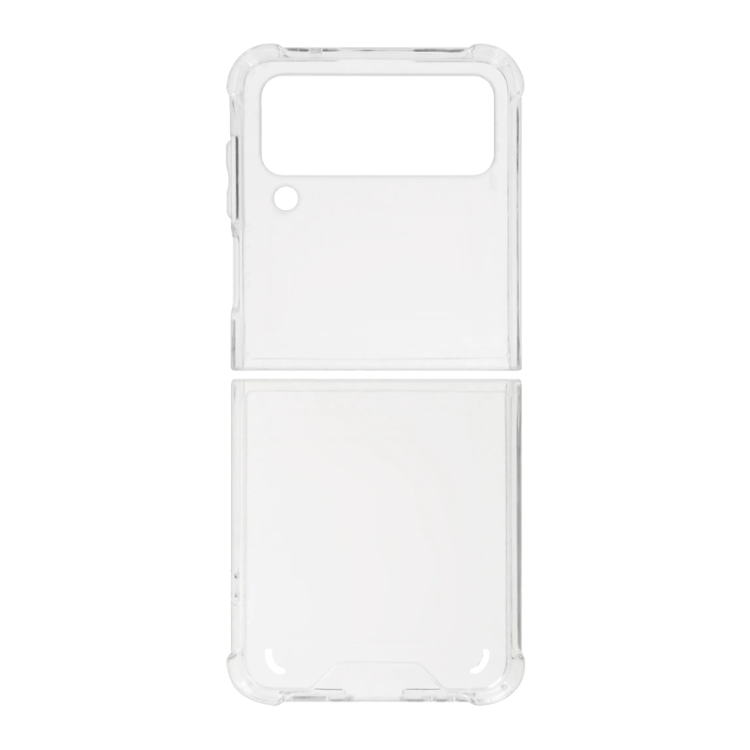 Gumiran ovitek (TPU+PC) Samsung Galaxy Z Flip 4, prozoren svetleč