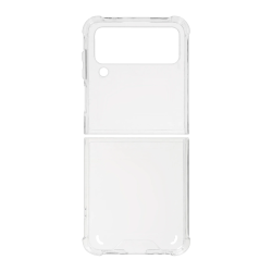 Gumiran ovitek (TPU+PC) Samsung Galaxy Z Flip 4, prozoren svetleč