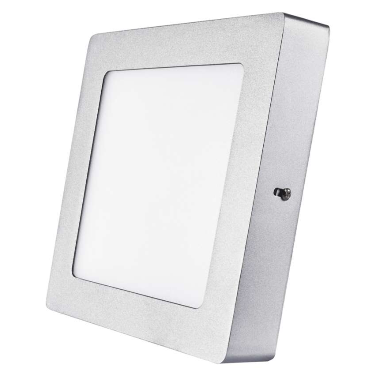 Nadometni LED panel Emos, kvadratni, srebrn, 12,5W, nevtralno bela