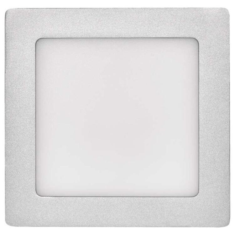 Nadometni LED panel Emos, kvadratni, srebrn, 12,5W, nevtralno bela