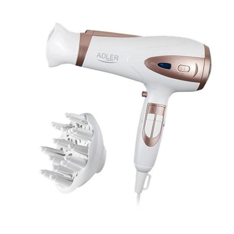 Sušilnik za lase Adler 2200W AD 2248 ionski, bel