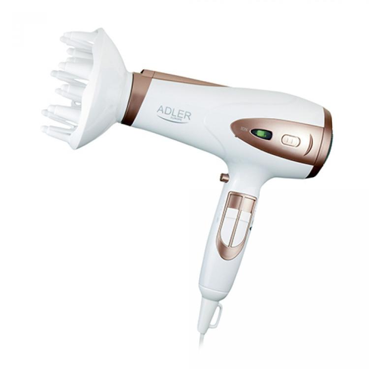 Sušilnik za lase Adler 2200W AD 2248 ionski, bel