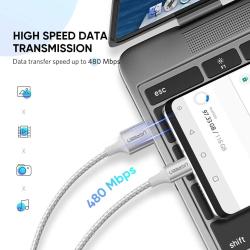 Kabel omogoča prenos podatkov s hitrostjo do 480 Mb/s za učinkovito sinhronizacijo naprav.