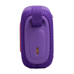 JBL GO5 vijoličen zvočnik od spodaj z USB‑C priključkom, zanko in gumiranim ohišjem