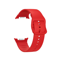 Rdeč silikonski pašček Samsung za Galaxy Watch, mehak material, klasična zaponka in nastavljive luknje.