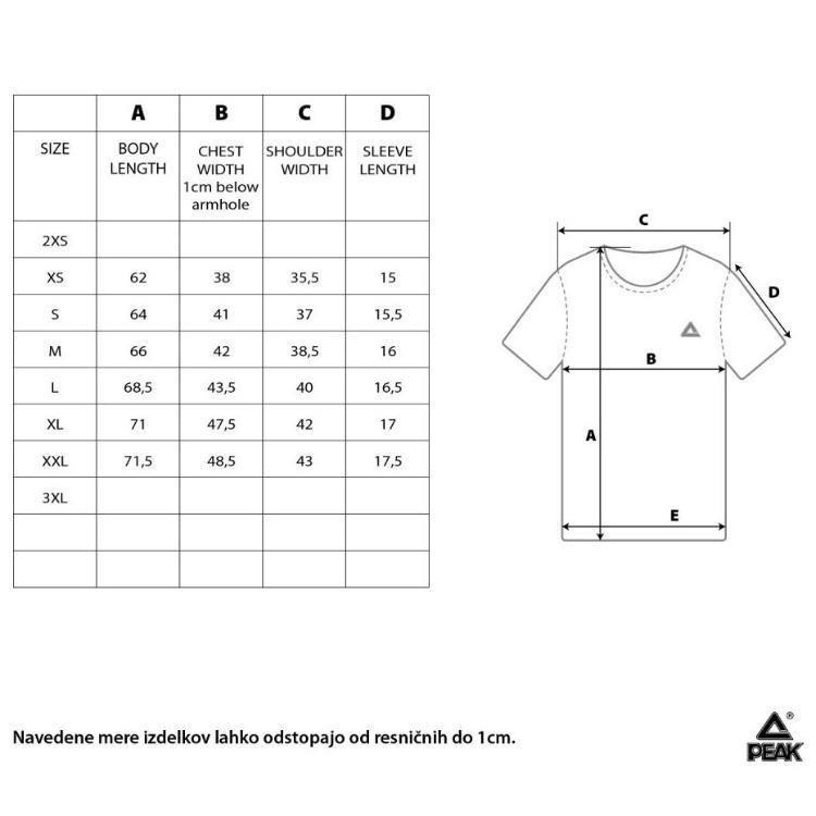 Ženska tehnična kratka majica Peak ZF64212, bela, velikost 2XL