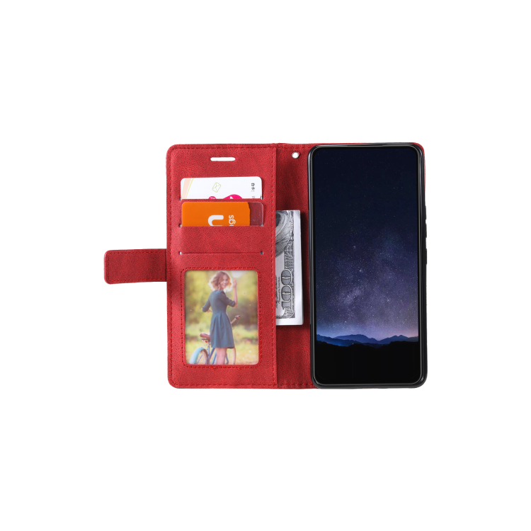 Preklopna torbica (WLGO-Lines) za Samsung Galaxy S24 Fe, rdeča