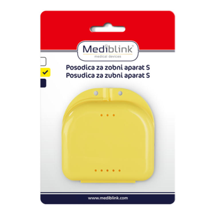 Posodica za zobni aparat Mediblink S M041, rumena