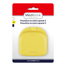 Posodica za zobni aparat Mediblink S M041, rumena