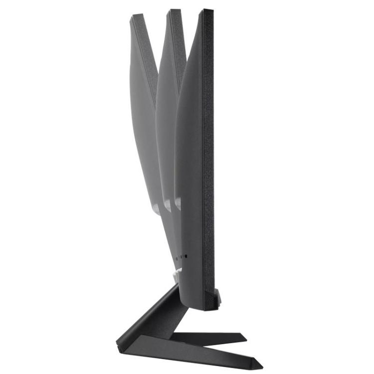 Stranski pogled na ASUS gaming monitor z nastavljivim nagibom zaslona in tankim profilom.
