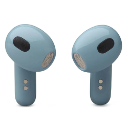 JBL brezžične slušalke v odprtem ohišju, vidna notranjost in ena slušalka zunaj