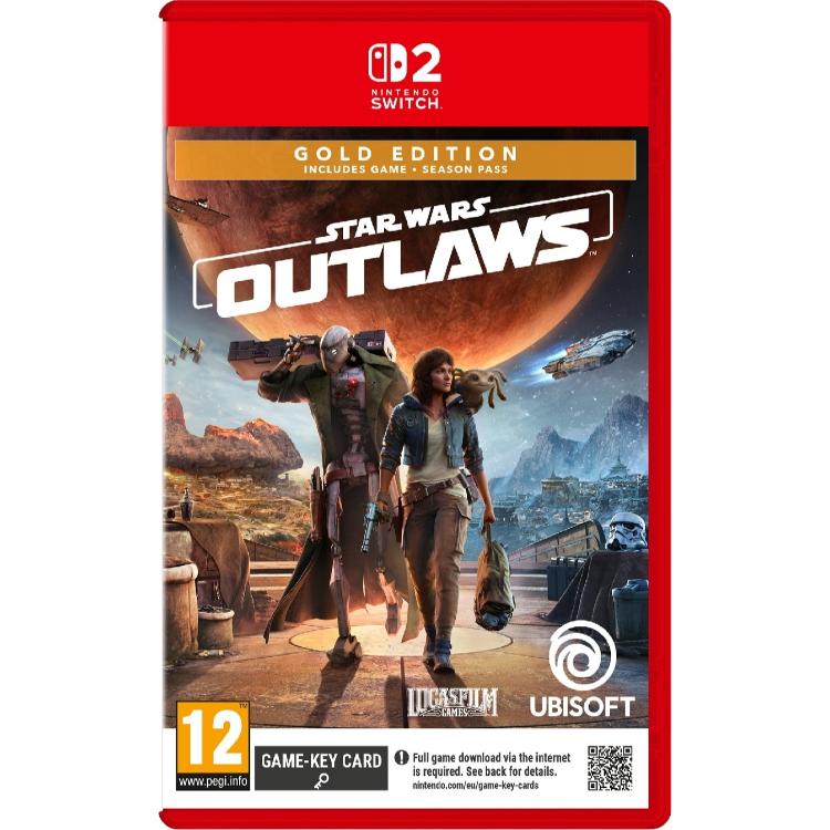 Star Wars Outlaws Gold Edition za Nintendo Switch 2 igralca popelje v odprti svet galaksije Vojne zvezd, kjer prevzame vlogo premetene izobčenke na nevarni poti med kriminalnimi združbami.