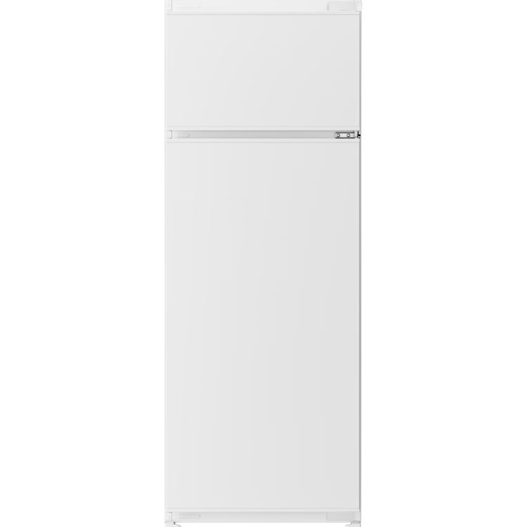 Vgradni hladilnik Beko BDSA250K4SN z zaprtimi vrati v beli izvedbi, zasnovan za nevidno vgradnjo v kuhinjski element