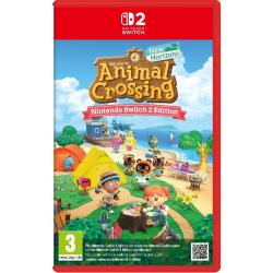 Ovitka Nintendo Switch 2 Edition za Animal Crossing: New Horizons; otoški kamp, plaža, šotori in liki ob morju.