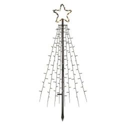 Božična LED jelka kovinska, 180 cm, zunanja in notranja, topla bela