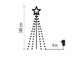 Božična LED jelka kovinska, 180 cm, zunanja in notranja, topla bela