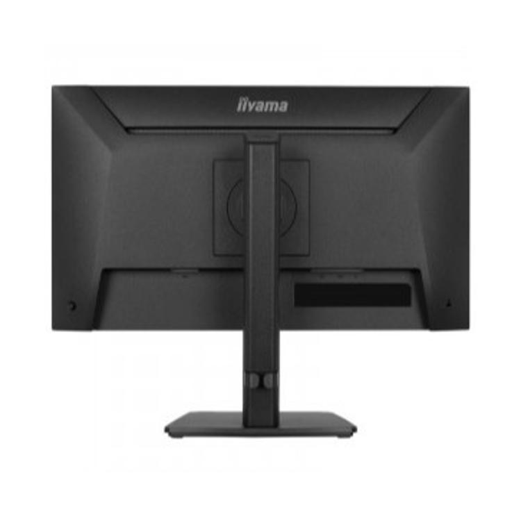 iiyama ProLite XB2491H-B1 – zadnji pogled na monitor z ergonomskim stojalom, VESA pritrditvijo in nastavitvijo višine.