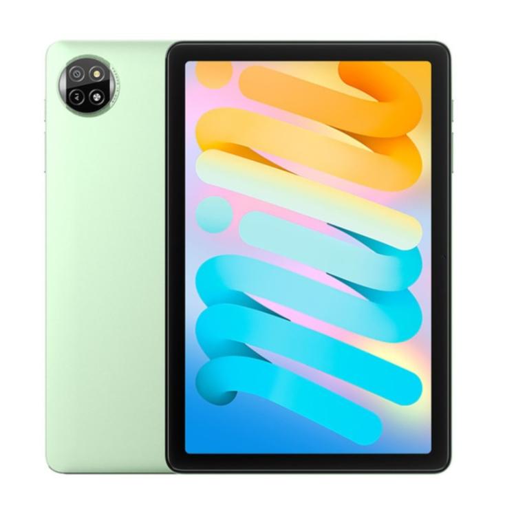 Blackview Tab 20 WiFi v zeleni barvi, prikazan s sprednje in zadnje strani na belem ozadju.