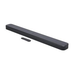 Soundbar JBL 300 M2 zvočna letev z daljincem, prikazana pod kotom za boljši pregled oblike.