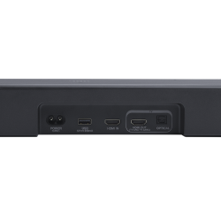 Soundbar JBL 300 M2 zadnja stran z vhodi za napajanje, USB, HDMI, HDMI eARC in optični priklop.