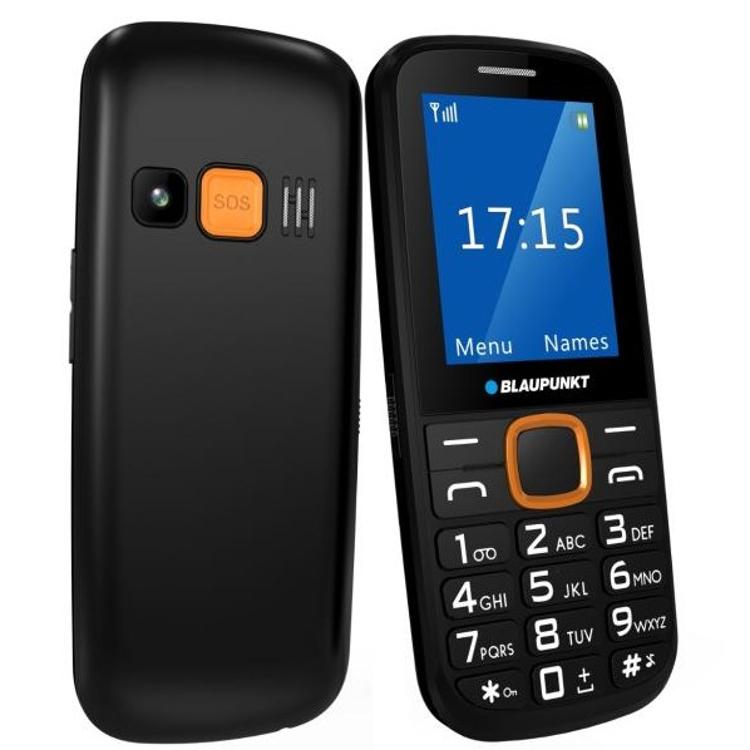Mobilni telefon Blaupunkt BS 04 Senior, telefon za starejše na tipke, črn