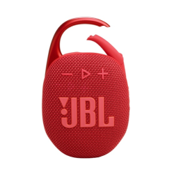 Prenosni zvočnik JBL z odprtim karabinom in vidnim logotipom na mrežasti površini