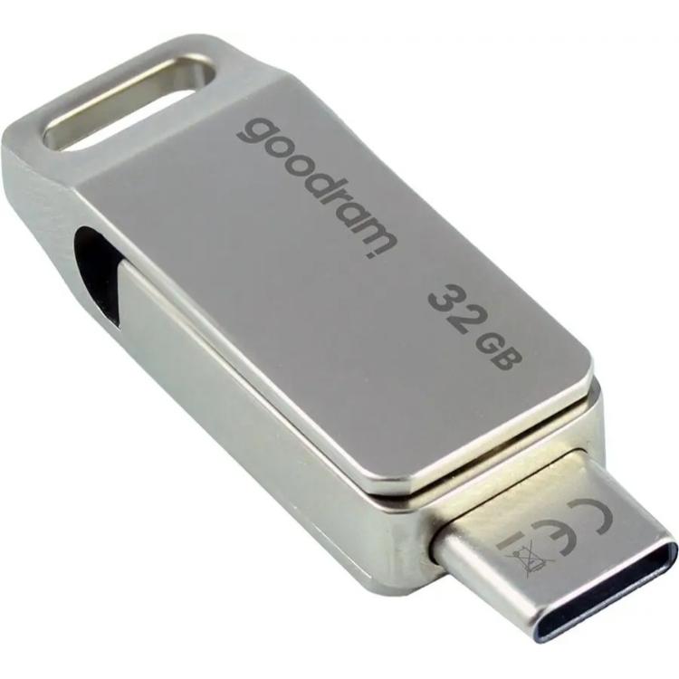 USB ključ, 3.2, 32 GB, A in C, Goodram, srebrna