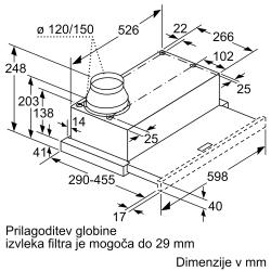 Izvlečna kuhinjska napa Bosch DFM064A53, 60 cm