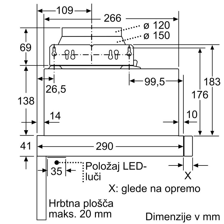 Izvlečna kuhinjska napa Bosch DFM064A53, 60 cm