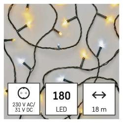 LED božična veriga utripajoča Emos, 18 m, zunanja in notranja, topla/hladna bela