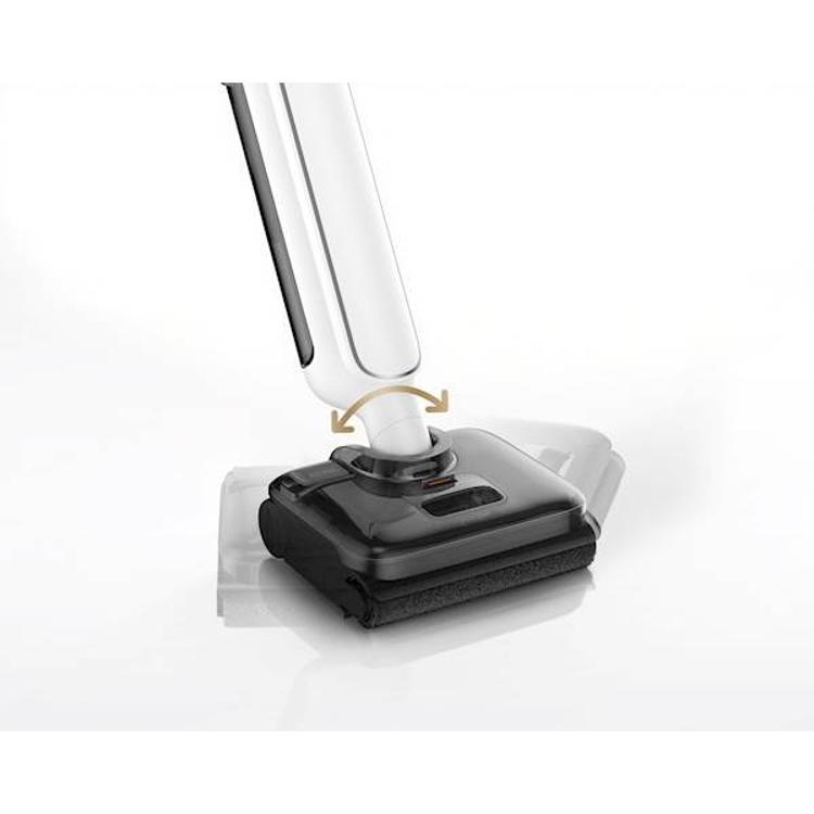 Vrtljiva sesalna glava Xiaomi W30 Pro z mokro-čistilnim valjem, prikaz obračanja za čiščenje robov.