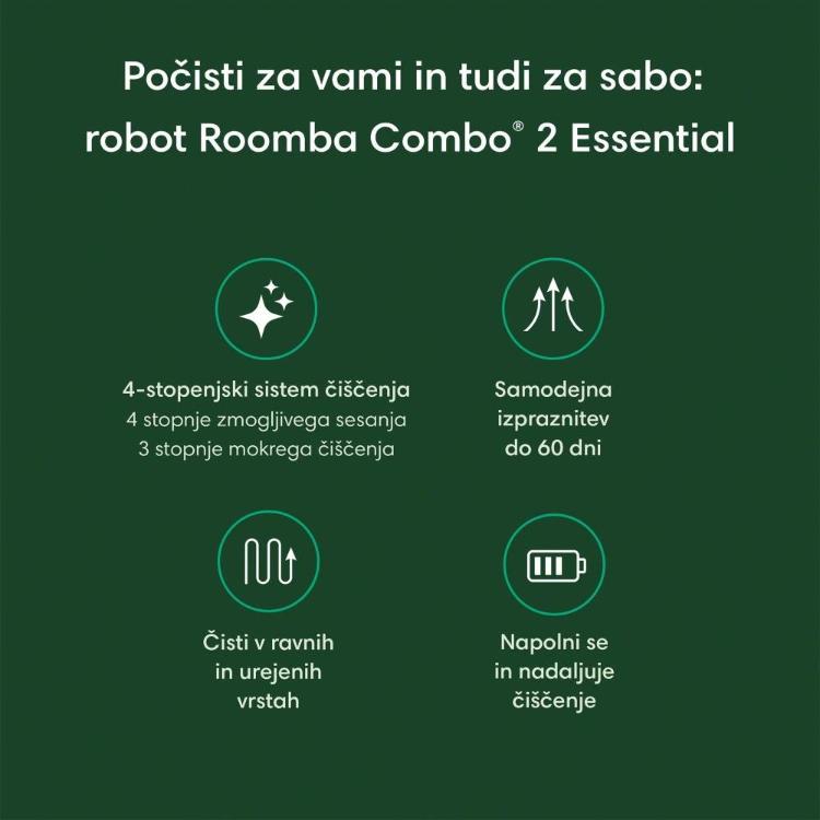 Robotski sesalnik Roomba Combo Essential 2, črn