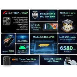 Pametni robustni telefon Blackview BV5300 PRO, 4/64 GB, črn