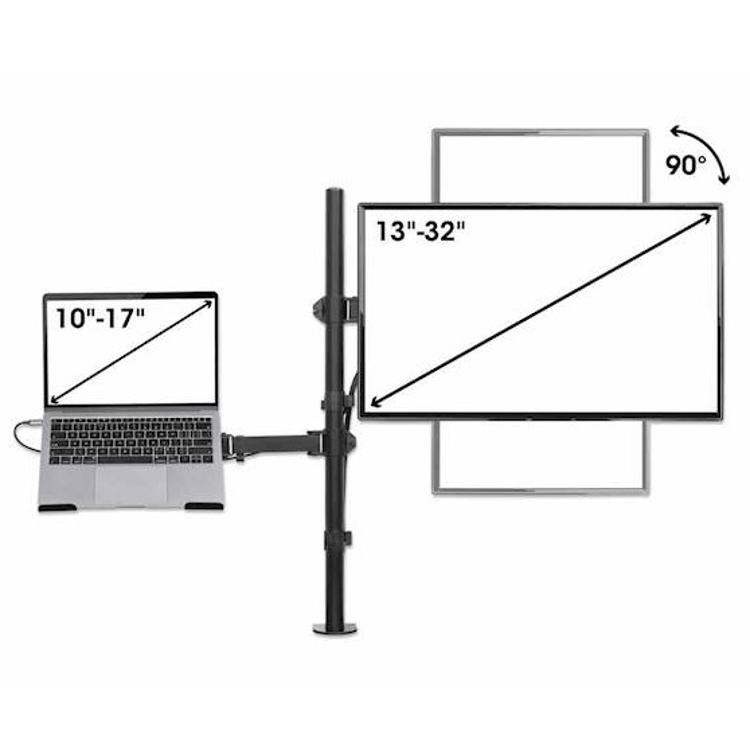 Namizni nosilec za monitor in prenosnik MANHATTAN (monitor 13"-32", 8kg