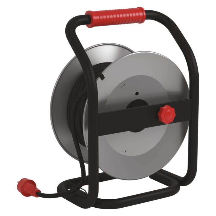 Zunanji kolutni podaljšek Emos 25 m / 4 vtičnice / črni / guma-neopren / 230V / 1,5 mm2