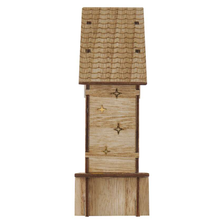 Božične jaslice lesene Emos, LED 6, 15 cm, 2x AA, notranje, topla bela, časovnik