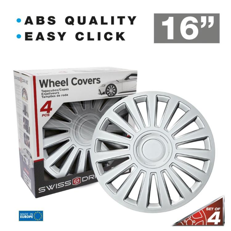 Set pokrovov in škatla; napis “ABS QUALITY”, “EASY CLICK” in oznaka velikosti 16"
