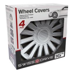 Embalaža “Wheel Covers” (4 pcs, 16"), prikaz izdelka skozi okno in grafika avtomobila