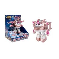 Transformirajoča figura Golden Girl iz Super Wings Electric Heroes, ki se iz letala spremeni v robota, primerna za otroke 3+.