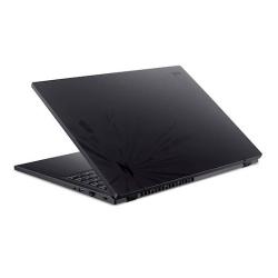 Delno zaprt Acer Nitro, zadnji in stranski pogled, mat črno ohišje z zračniki za hlajenje.