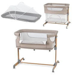 Pametna otroška postelja, stajica, nastavljiva višina + kot MoMi SMART BED 4v1, bež
