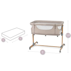 Pametna otroška postelja, stajica, nastavljiva višina + kot MoMi SMART BED 4v1, bež